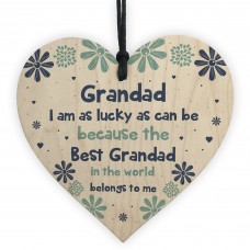 Novelty Gift For Grandad Dad Fathers Day Birthday Wood Heart