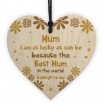 Novelty Gift For Mum Birthday Wood Heart Thank You Gift For Her