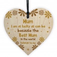 Novelty Gift For Mum Birthday Wood Heart Thank You Gift For Her
