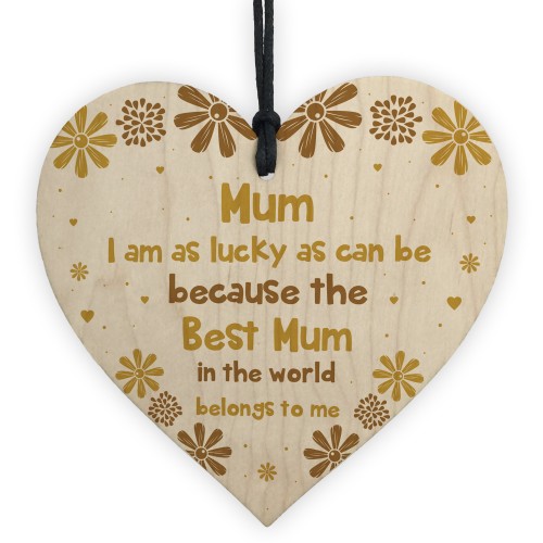 Novelty Gift For Mum Birthday Wood Heart Thank You Gift For Her