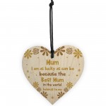 Novelty Gift For Mum Birthday Wood Heart Thank You Gift For Her