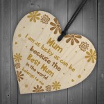 Novelty Gift For Mum Birthday Wood Heart Thank You Gift For Her