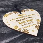Novelty Gift For Mum Birthday Wood Heart Thank You Gift For Her