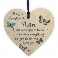 Nan Gift For Birthday Christmas Wood Heart Gift For Her Thankyou