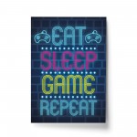 Neon Gaming Print Gamer Bedroom Gifts Wall Art Gaming Poster