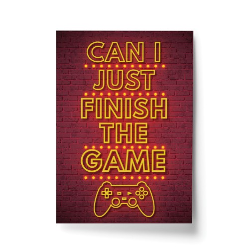 Gaming Neon Red Print Novelty Gaming Gamer Wall Art Poster