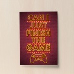 Gaming Neon Red Print Novelty Gaming Gamer Wall Art Poster