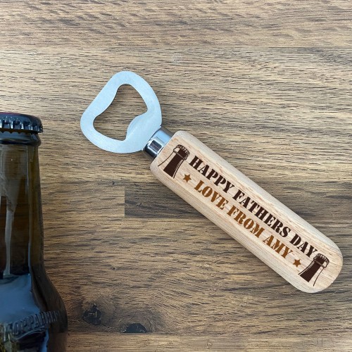 Personalised Fathers Day Gift Wooden Bottle Opener BEER Novelty