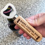 Personalised Fathers Day Gift Wooden Bottle Opener BEER Novelty
