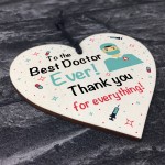 Thank You Gift For Doctor Wooden Heart Gift For Him or Her