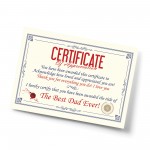 Funny Unusual Gift For Dad Certificate Fathers Day Birthday Gift