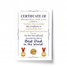 Personalised Certificate Funny Dad Gift For Fathers Day Birthday