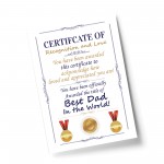 Personalised Certificate Funny Dad Gift For Fathers Day Birthday