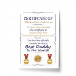 Novelty Certificate Fathers Day Birthday Funny Gift For Daddy