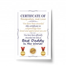 Novelty Certificate Fathers Day Birthday Funny Gift For Daddy
