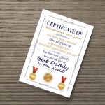 Novelty Certificate Fathers Day Birthday Funny Gift For Daddy