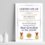 Novelty Certificate Fathers Day Birthday Funny Grandad Gift 