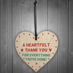 Gift For Teacher Nurse Carer Volunteer Wooden Heart Thank You