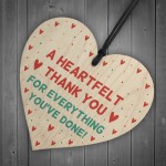 Gift For Teacher Nurse Carer Volunteer Wooden Heart Thank You