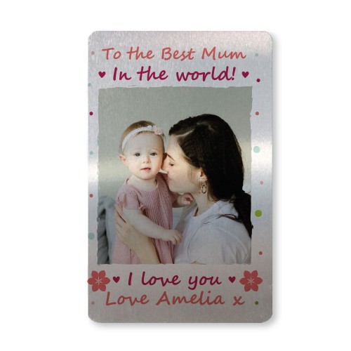 Personalised Metal Photo Card Gift For Mum Birthday Keepsake