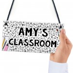 Hanging Classroom Sign Personalised Gift For Daughter Teacher