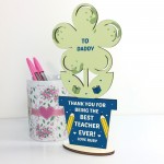 Personalised Teacher Gift For Dad Wooden Heart Thank You Gift