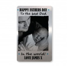 Personalised Photo Gift For Fathers Day Novelty Metal Card Dad