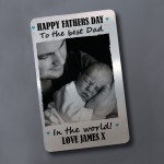Personalised Photo Gift For Fathers Day Novelty Metal Card Dad