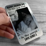 Personalised Photo Gift For Fathers Day Novelty Metal Card Dad