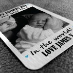 Personalised Photo Gift For Fathers Day Novelty Metal Card Dad