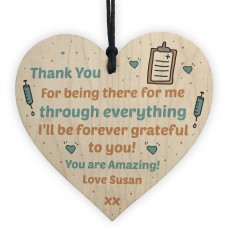 Novelty Gift For Nurse Doctor Wooden Heart Thank You Gift