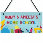 Home School Sign Personalised Hanging Door Sign Classroom Sign