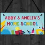 Home School Sign Personalised Hanging Door Sign Classroom Sign