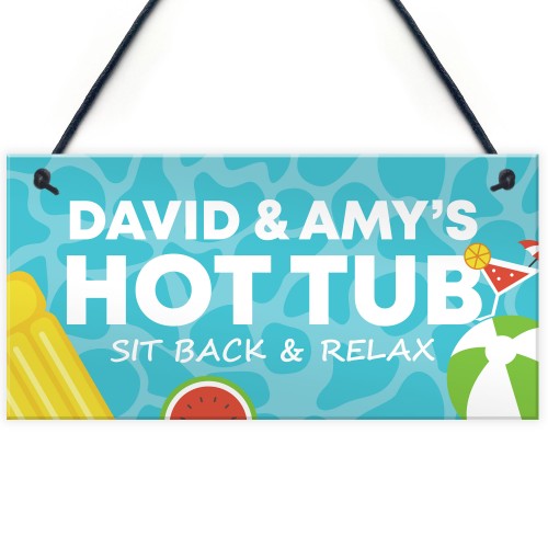 PERSONALISED Novelty Hot Tub Party Sign Garden Accessories