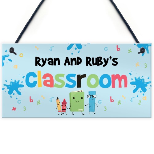 Personalised Classroom Sign For Daughter Son Hanging Door Sign