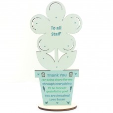 Gift For Hospital Staff Personalised Wood Flower Thank You Gift