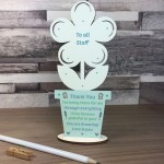 Gift For Hospital Staff Personalised Wood Flower Thank You Gift