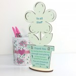Gift For Hospital Staff Personalised Wood Flower Thank You Gift