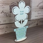 Gift For Hospital Staff Personalised Wood Flower Thank You Gift