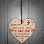 Personalised Gift For Nurse Wooden Heart Thank You Gift For Him 