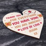 Personalised Gift For Nurse Wooden Heart Thank You Gift For Him 