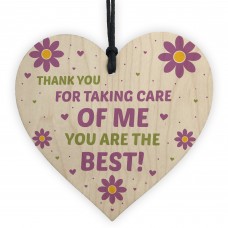 Novelty Thank You Gift For Volunteer Carer Wooden Heart Gift