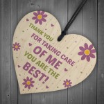 Novelty Thank You Gift For Volunteer Carer Wooden Heart Gift