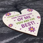 Novelty Thank You Gift For Volunteer Carer Wooden Heart Gift