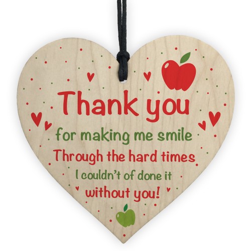 Teacher or Teaching Assistant Gift Wooden Heart Thank You Gift