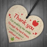 Teacher or Teaching Assistant Gift Wooden Heart Thank You Gift