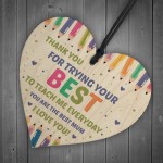 Thank You Gift For Mum Wood Heart Home School Teacher Gift