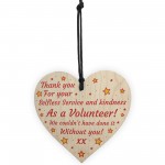 Thank You Gift For Volunteer Wooden Heart Friendship Gift