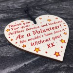 Thank You Gift For Volunteer Wooden Heart Friendship Gift