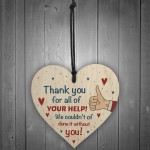 Thank You Gift For Teacher Nurse Carer Volunteer Wood Heart Gift